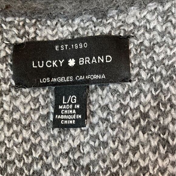 🍀Lucky Brand🍀 Gray Cheetah Print Oversized Sweater, Size L - Picture 4 of 8